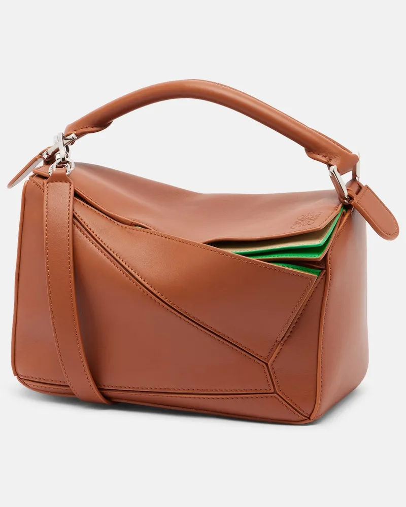 Loewe Tote Bag Puzzle Small aus Leder Braun