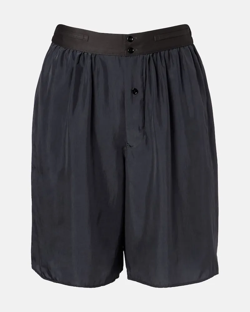 Christophe Lemaire High-Rise Bermuda-Shorts aus Seide Grau