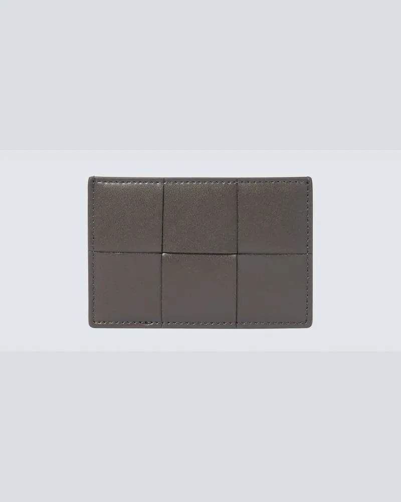 Bottega Veneta Kartenetui Cassette aus Leder Grau