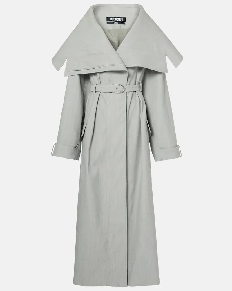 Jacquemus Oversize-Trenchcoat Le Trench Caruso Grau