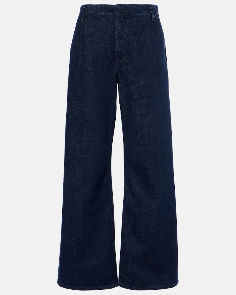 RE/DONE High-Rise Wide-Leg Jeans Triuser Blau