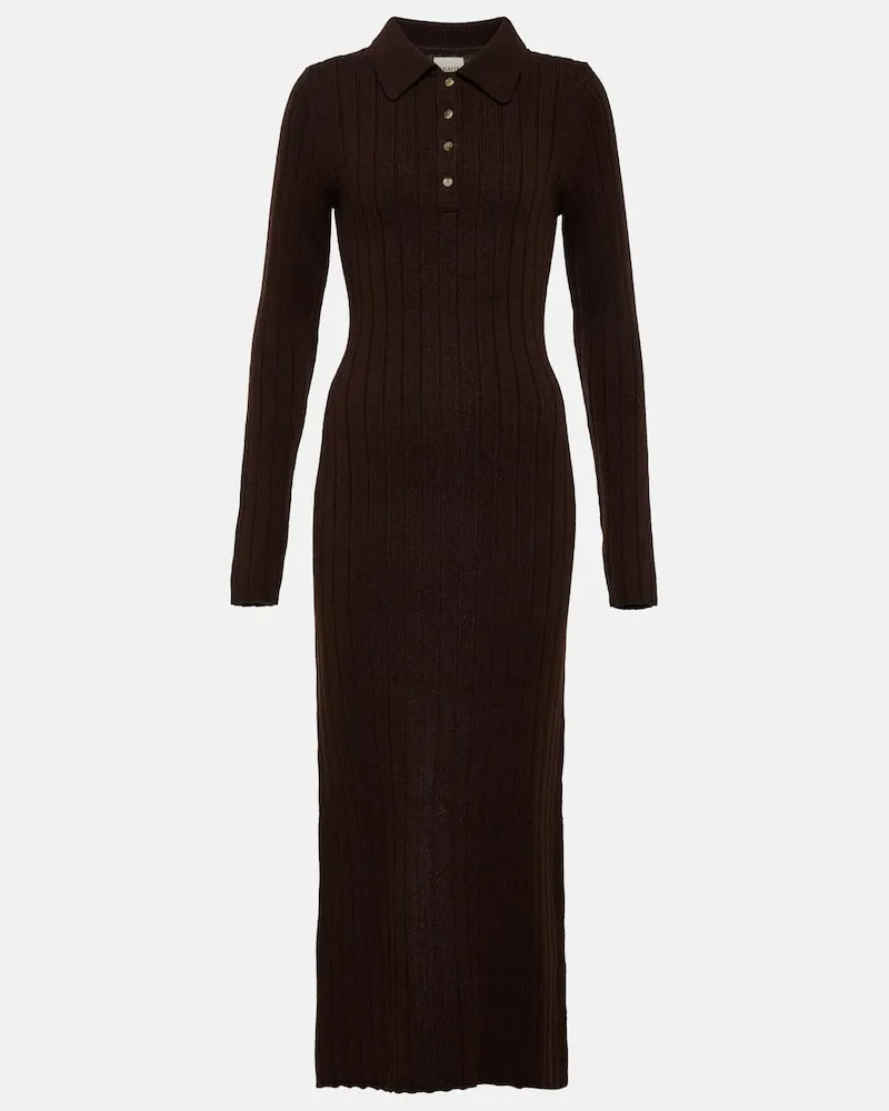 KHAITE Maxikleid Hans aus Kaschmir Braun