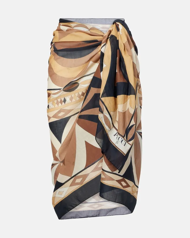 Emilio Pucci Pareo Labirinto aus Baumwolle Schwarz