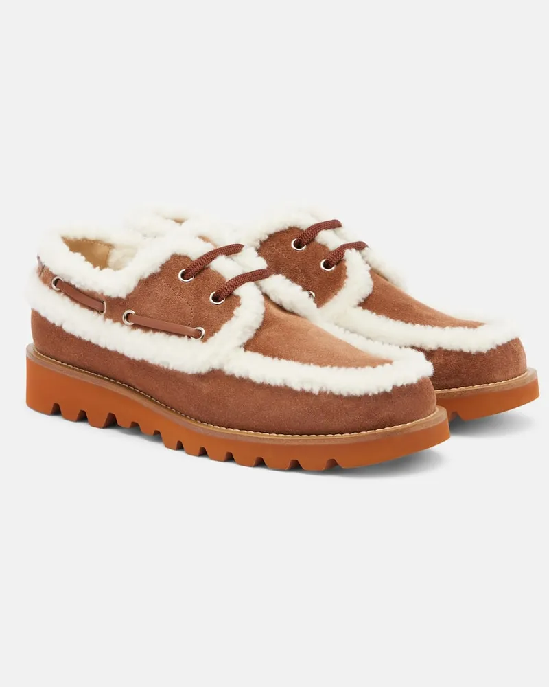 Valentino Garavani Segelschuhe Palm Avenue aus Veloursleder Braun