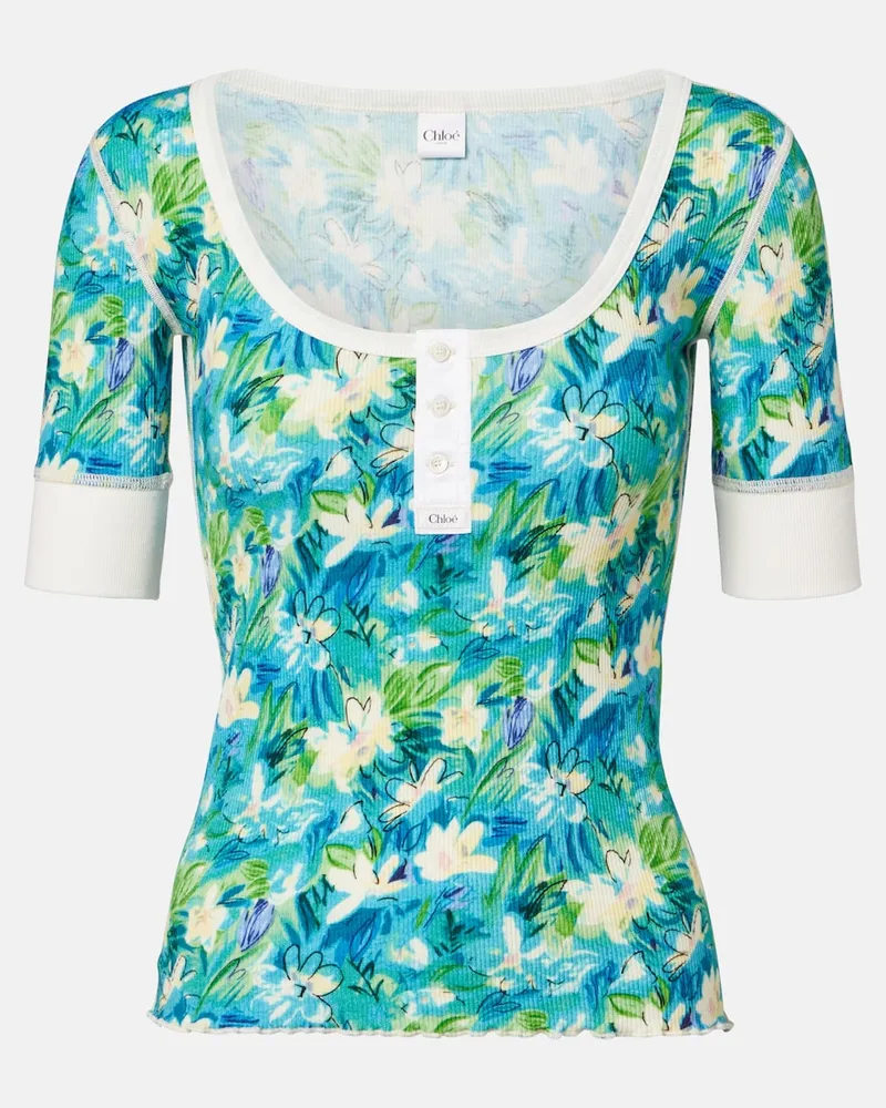 Chloé Chloé Hemd aus einem Baumwollgemisch Multicolor