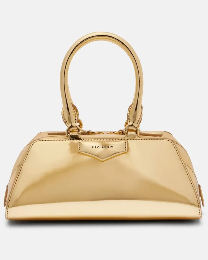 Givenchy Tote Bag Antigona East-West Mini aus Leder Gold