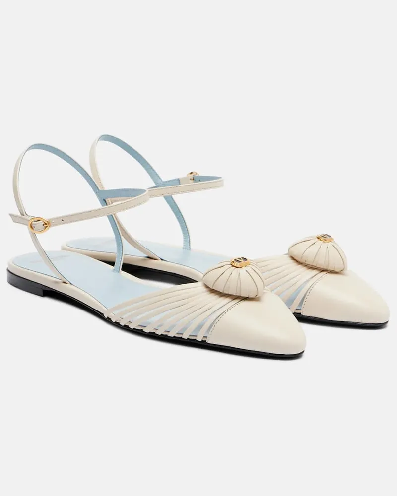 Valentino Garavani Ballerinas Cœur Royal aus Leder Weiß