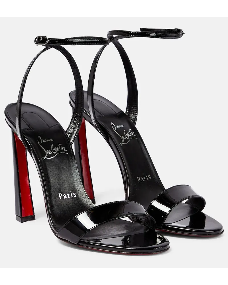 Christian Louboutin Sandalen Condorapik Queen 100 aus Lackleder Schwarz