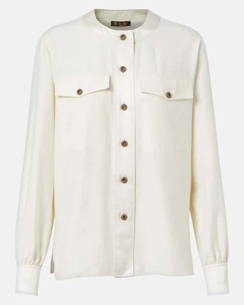 Loro Piana Bluse Quincy aus Seide Weiß