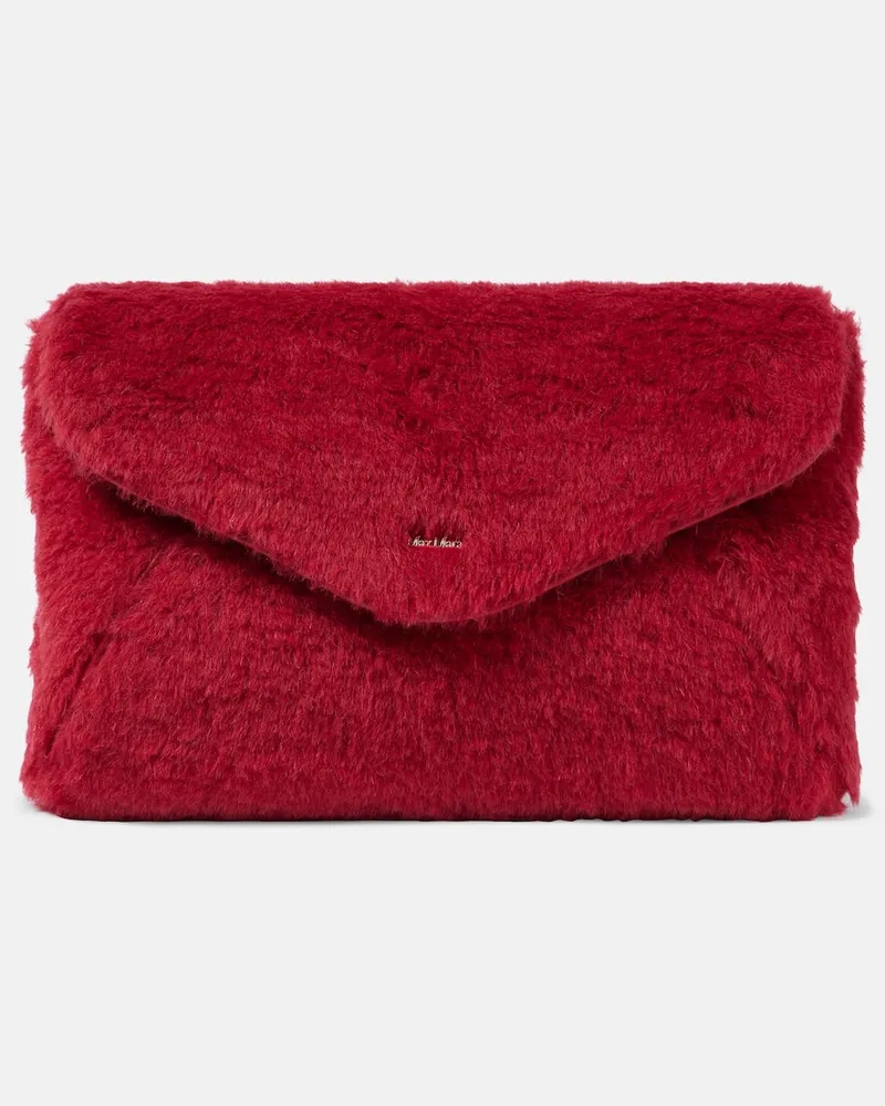 Max Mara Clutch aus Teddyfleece Rot