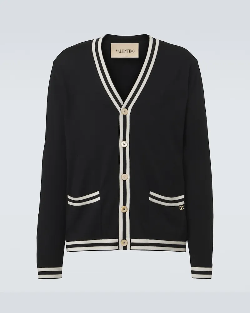 Valentino Garavani Cardigan VLogo aus Schurwolle Schwarz