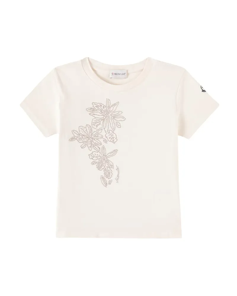 Moncler T-Shirt aus Baumwoll-Jersey Weiß