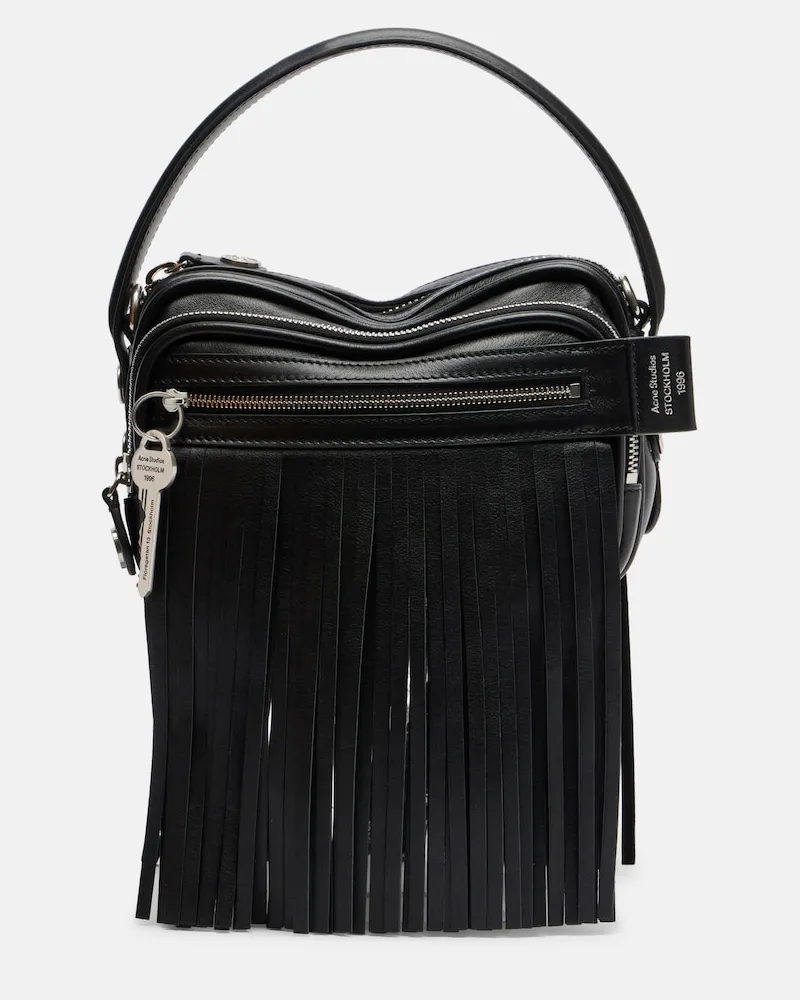 Acne Studios Schultertasche Camera Kit Medium aus Leder Schwarz