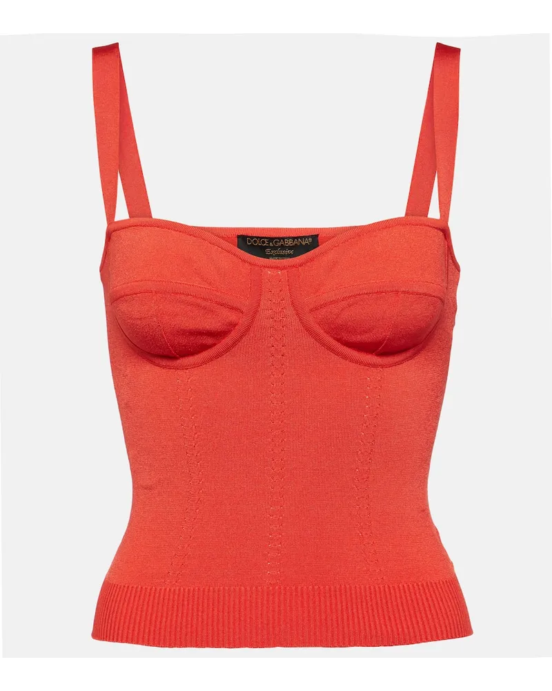 Dolce & Gabbana Bustier-Top aus Strick Rot