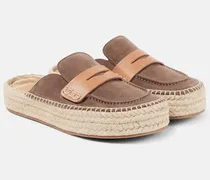 Espadrille-Loafers aus Veloursleder