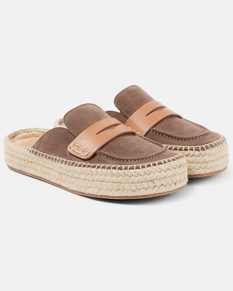J.W.Anderson Espadrille-Loafers aus Veloursleder Grau