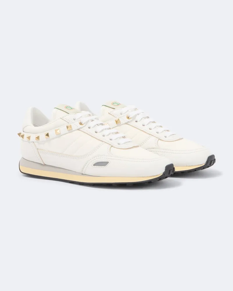 Valentino Garavani Sneakers Stud Up VLogo mit Leder Weiß