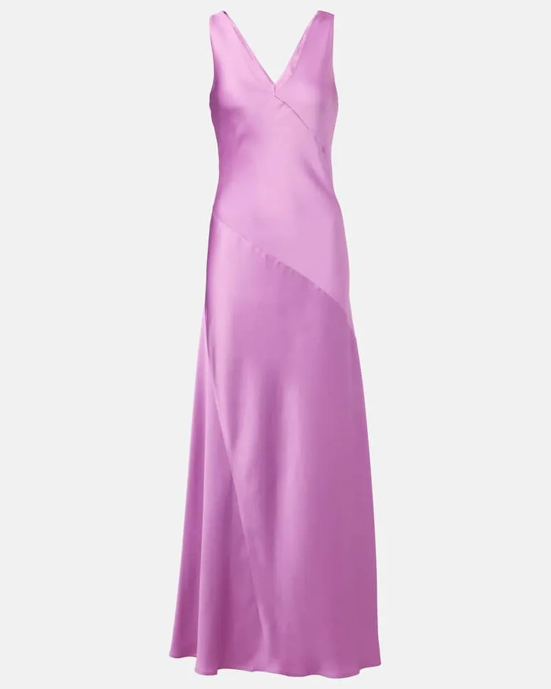 Max Mara Maxikleid Pilly aus Satin Pink