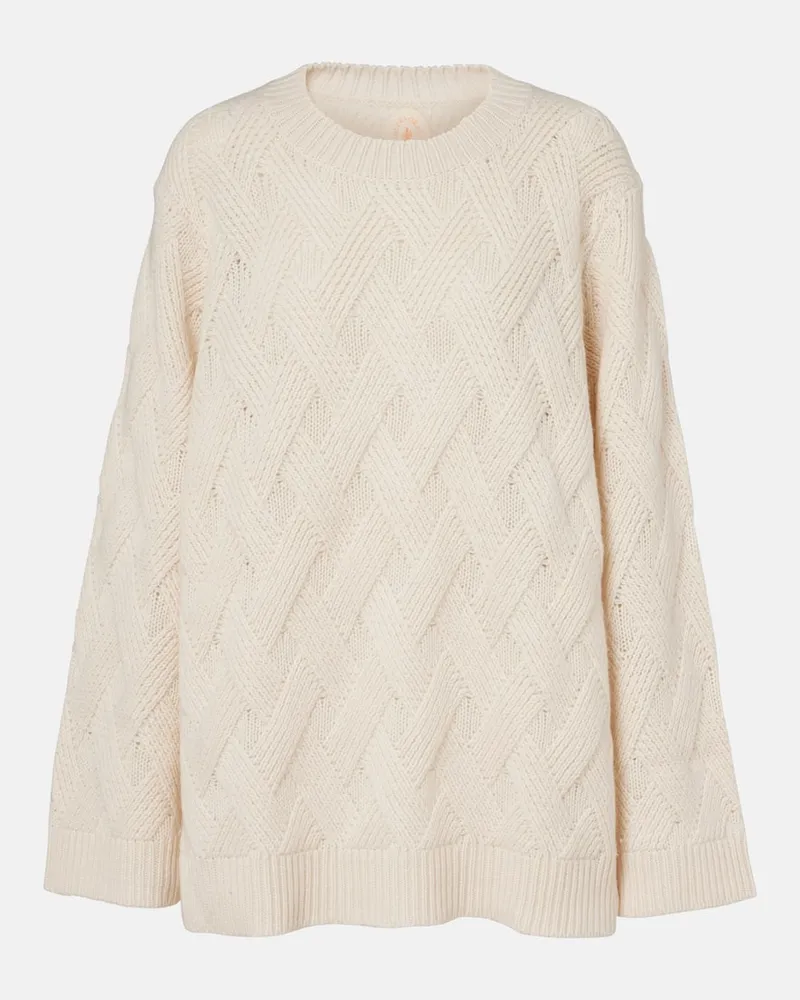 Jardin des Orangers Oversite-Pullover aus Wolle und Kaschmir Weiß