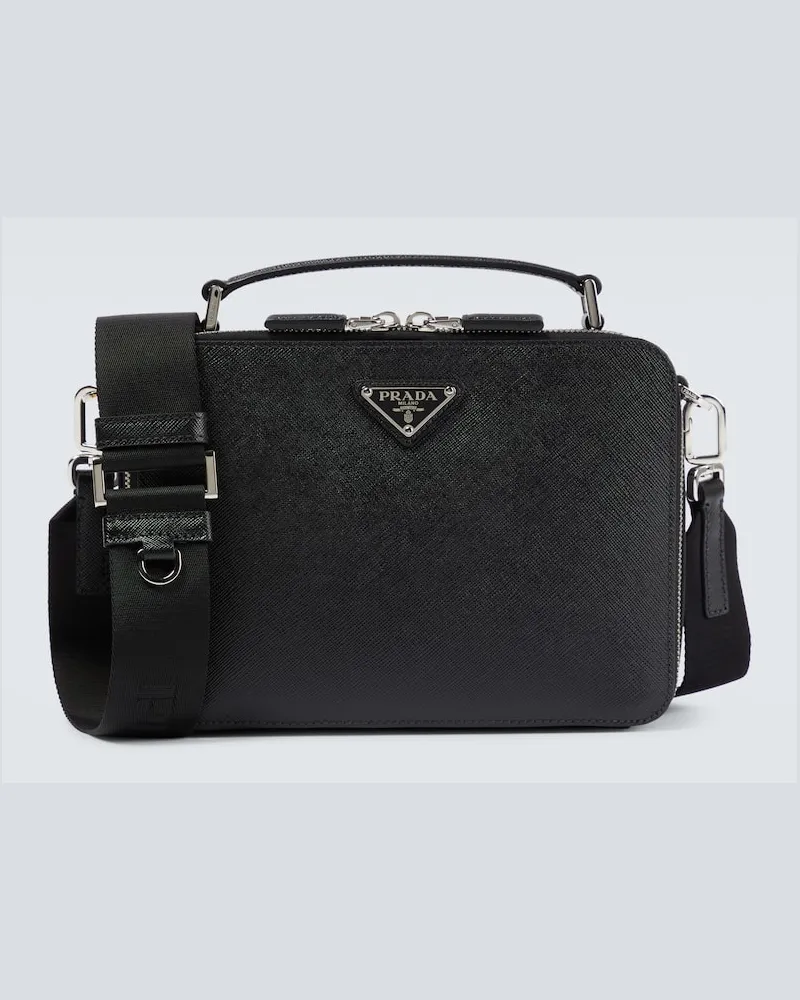 Prada Messenger Bag Brique aus Saffiano-Leder Schwarz