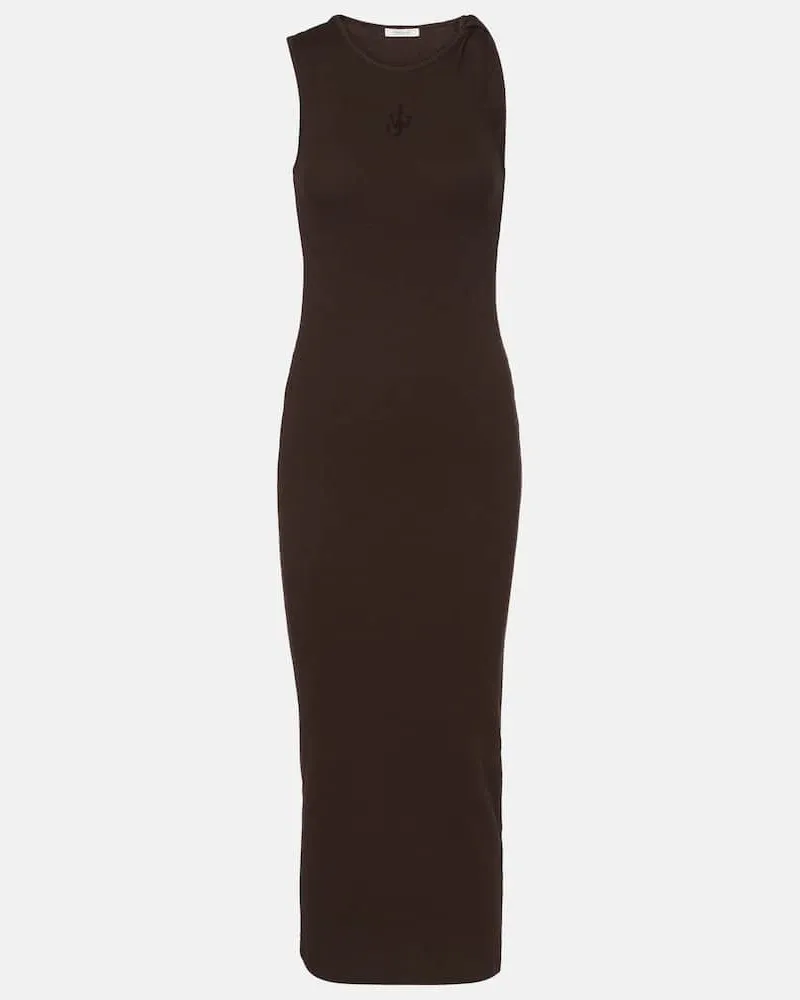 J.W.Anderson Besticktes Maxikleid aus Baumwolle Braun