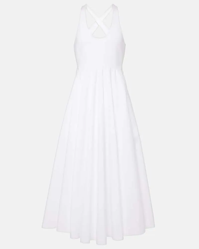 Alaïa AlaÃ¯a Midikleid aus Baumwollpopeline Weiã