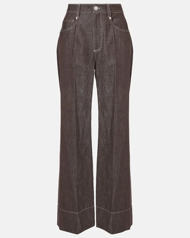 Brunello Cucinelli Mid-Rise Wide-Leg Jeans Braun
