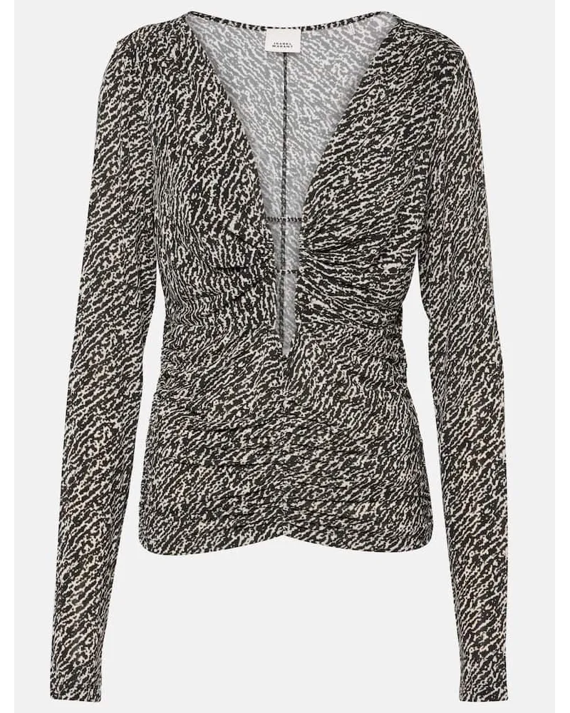 Isabel Marant Bedrucktes Top Laura aus Jersey Multicolor