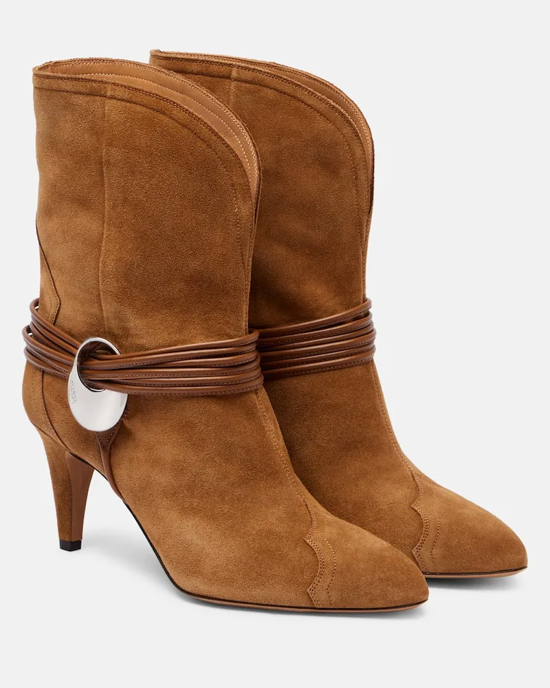 Isabel Marant Ankle Boots Dytho aus Veloursleder Braun