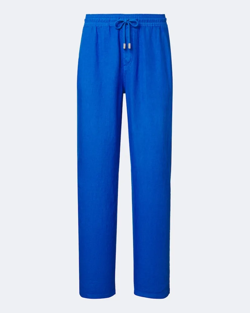 Vilebrequin Weite Hose aus Leinen Blau