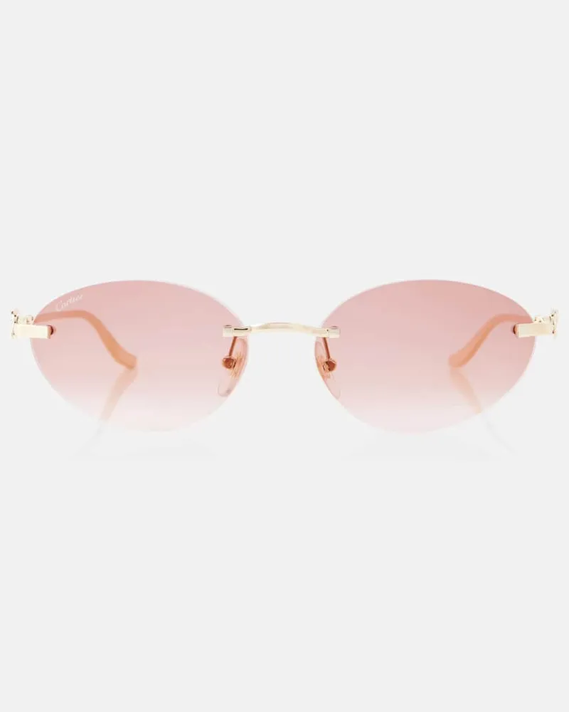 Cartier Ovale Sonnenbrille Panthère de Cartier Rot