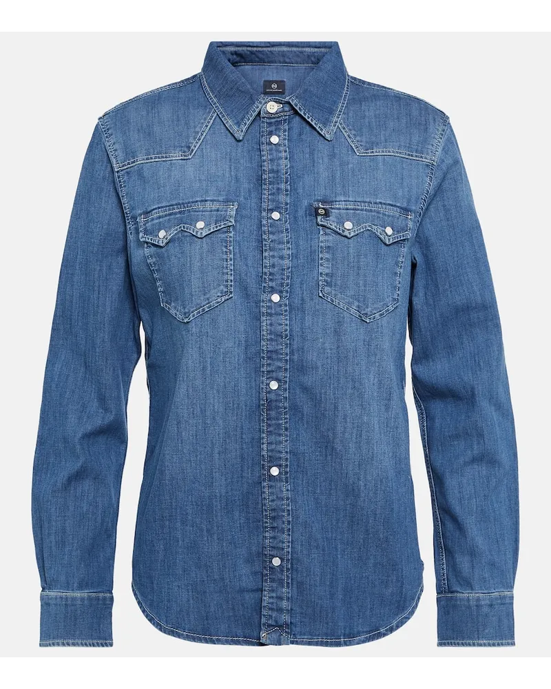 Adriano Goldschmied Jeanshemd Blau