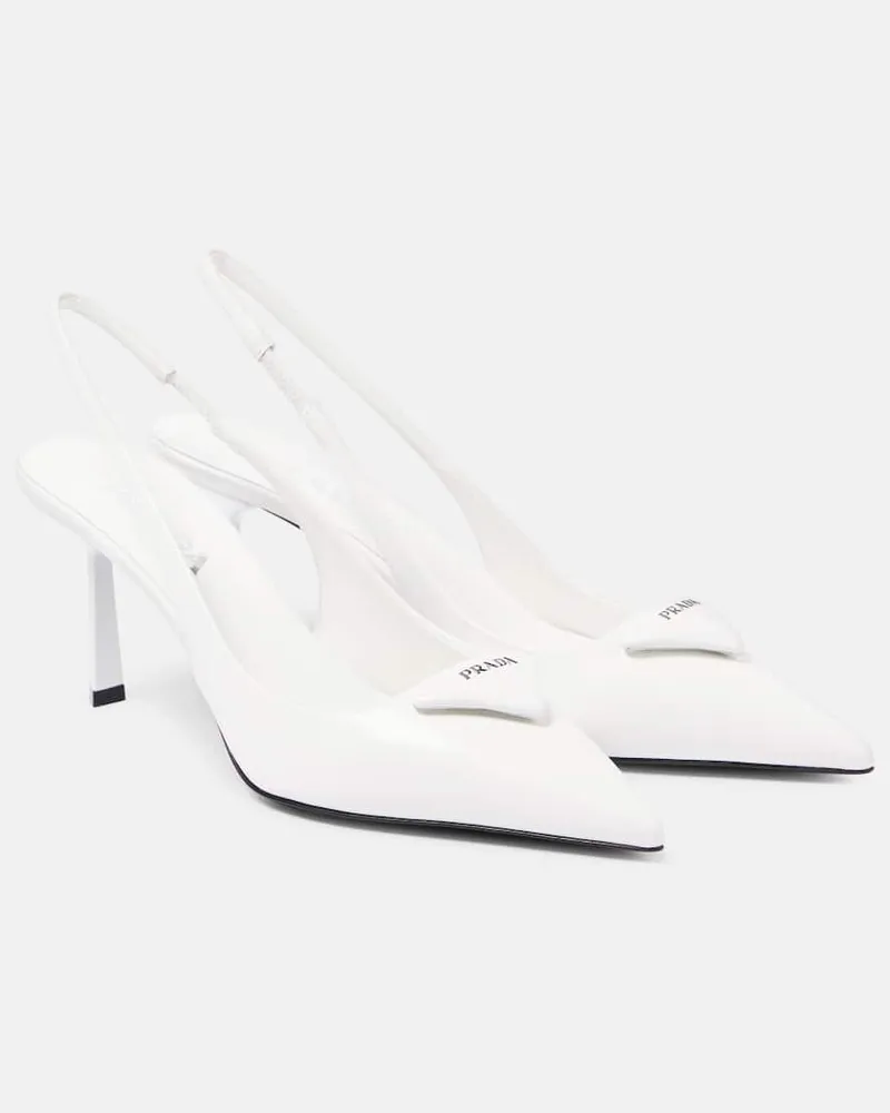 Prada Slingback-Pumps 75 aus Leder Weiß