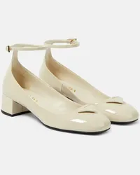 Prada Pumps aus Lackleder Weiss