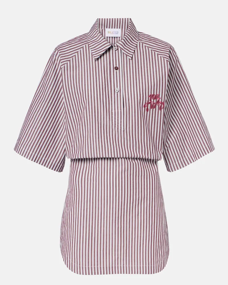 ATTICO Polokleid aus Baumwolle Burgunderrot