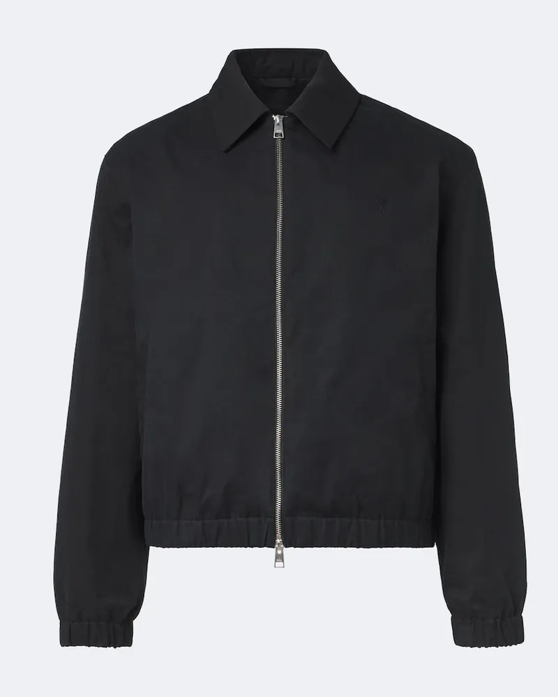 AMI Paris Blouson Ami De Coeur aus Baumwolle Schwarz