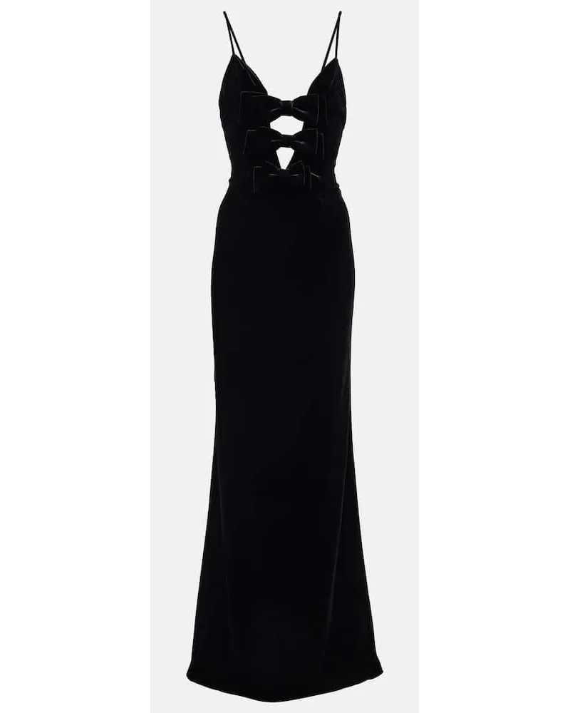 Alessandra Rich Robe aus Samt Schwarz