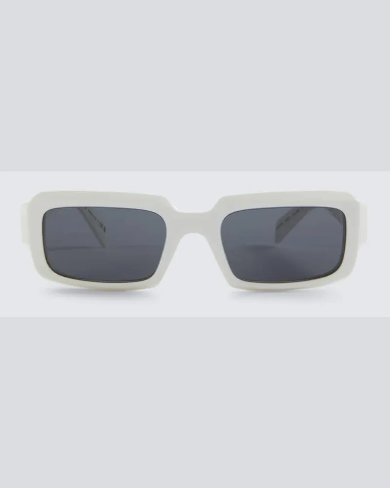 Prada Eckige Sonnenbrille Weiß