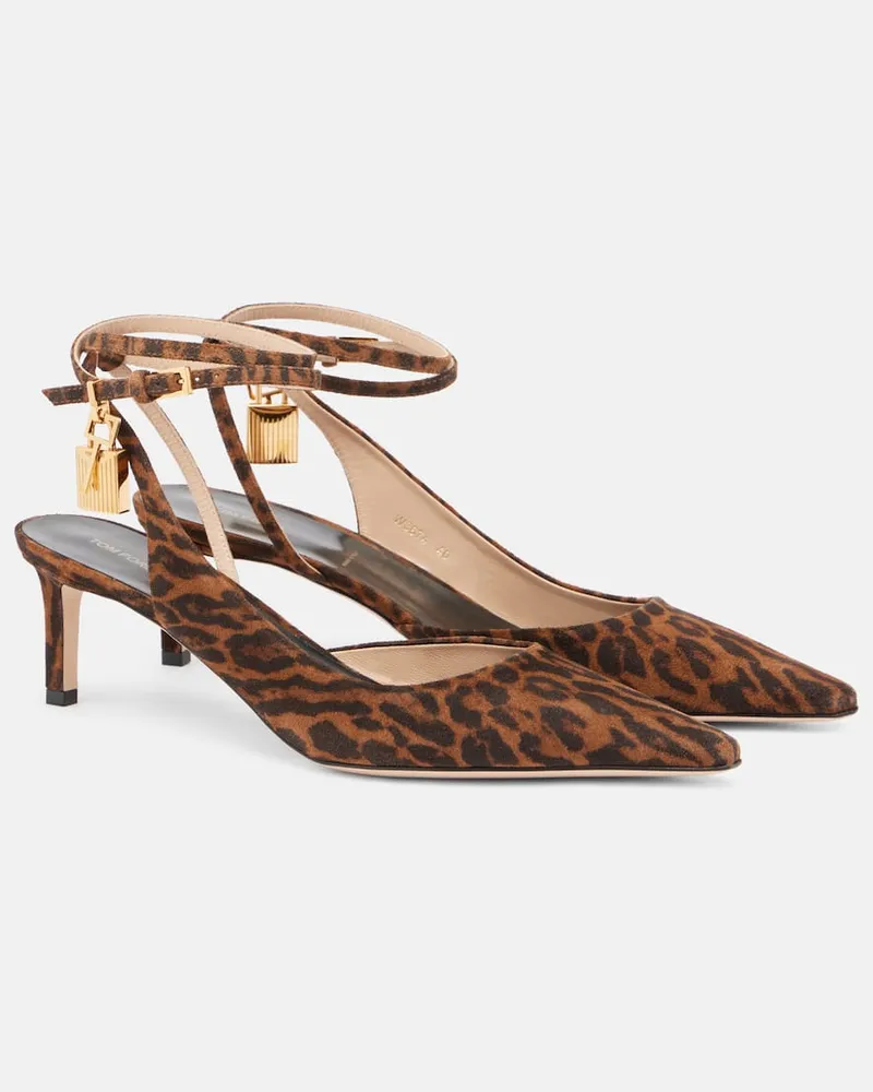Tom Ford Pumps Padlock 55 aus Veloursleder Braun