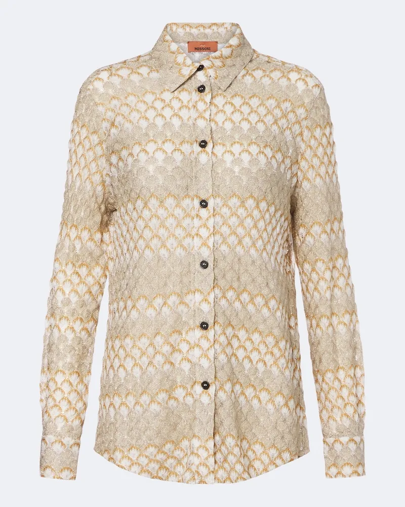 Missoni Hemd aus Häkelstrick Gold
