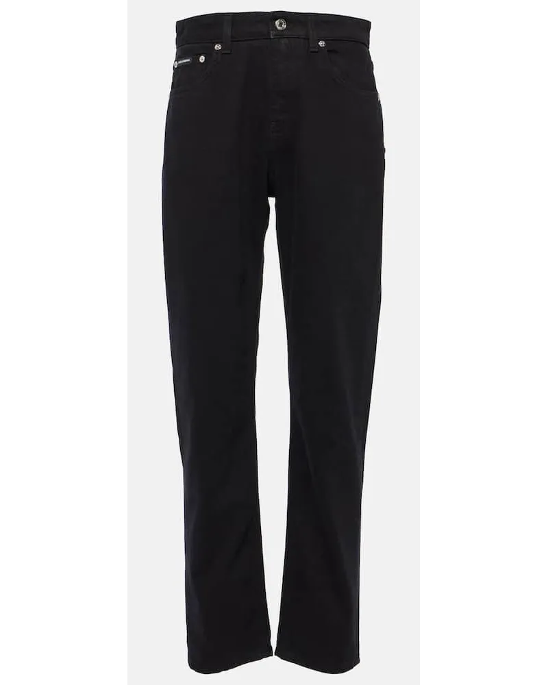 Dolce & Gabbana High-Rise Slim Jeans Schwarz
