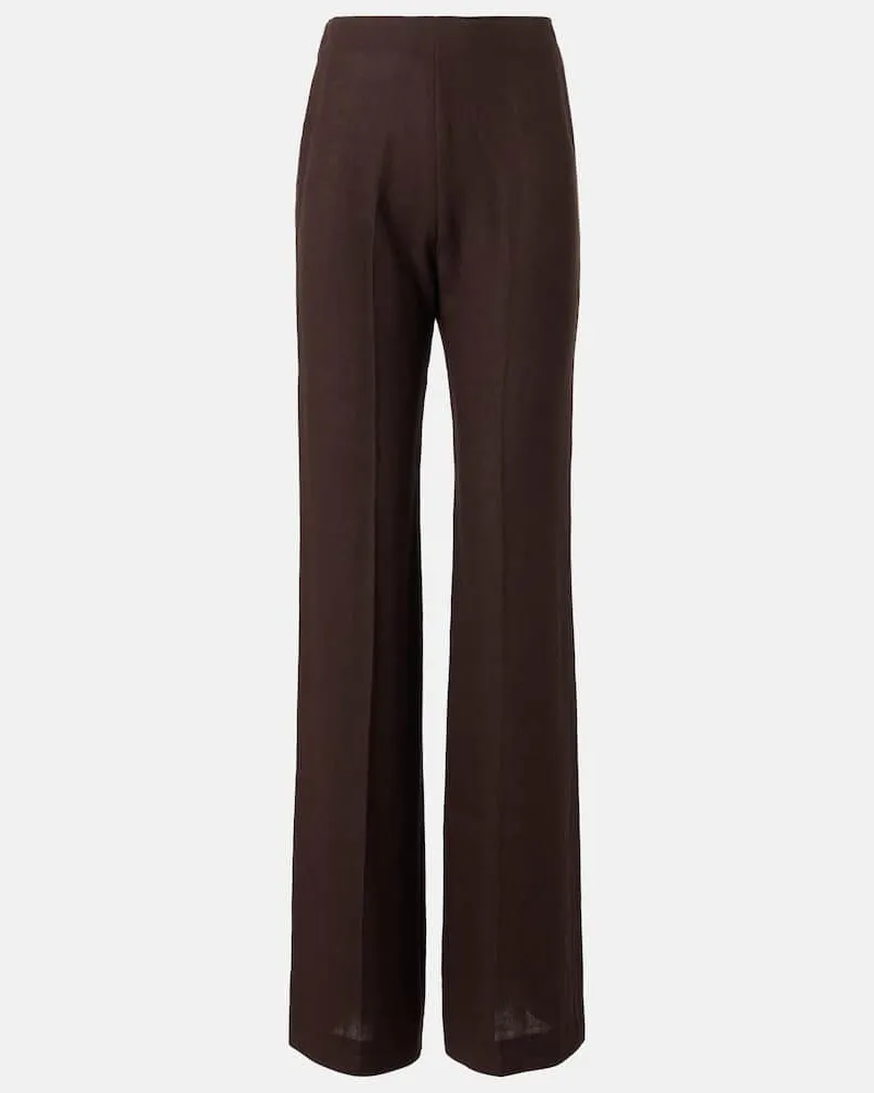 Loro Piana Schlaghose Timi aus Leinen Braun