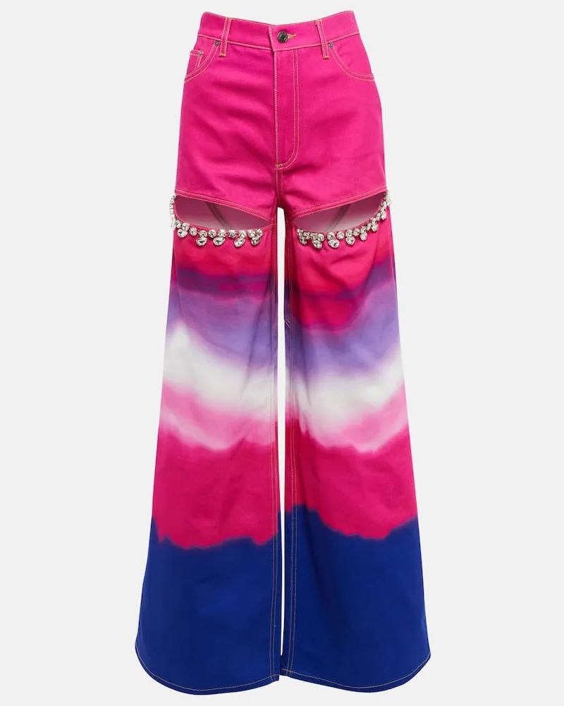 Area Verzierte Wide-Leg Jeans Rosa