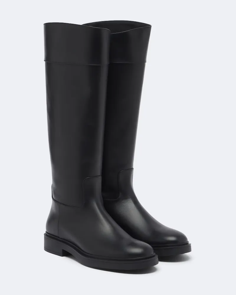 Aquazzura Stiefel Ride aus Leder Schwarz