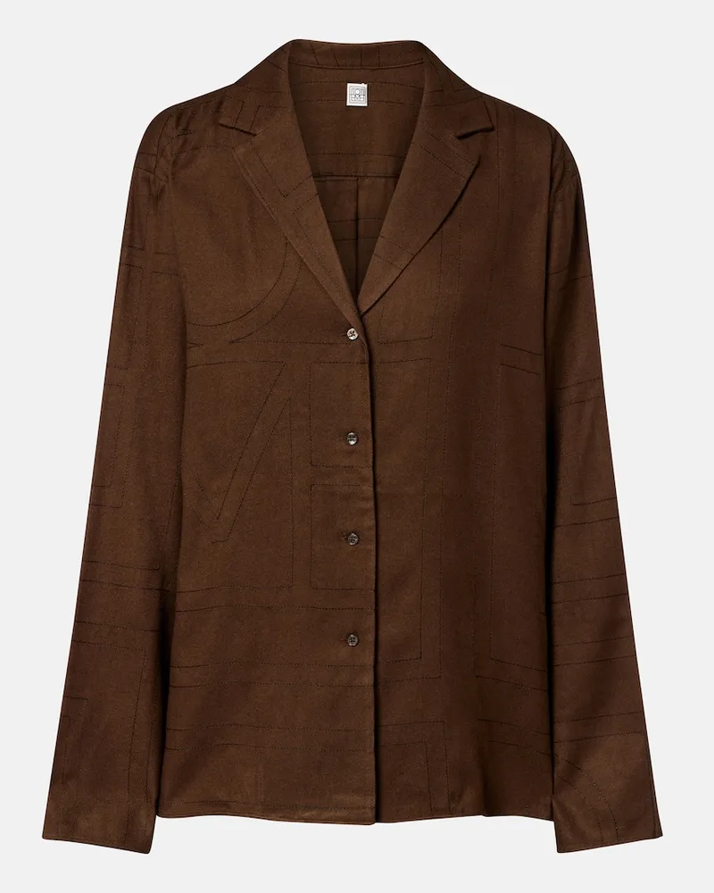 Totême Pyjama-Hemd aus Flanell Braun