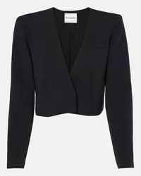 Roland Mouret Cropped-Jacke aus Seide und Wolle Schwarz