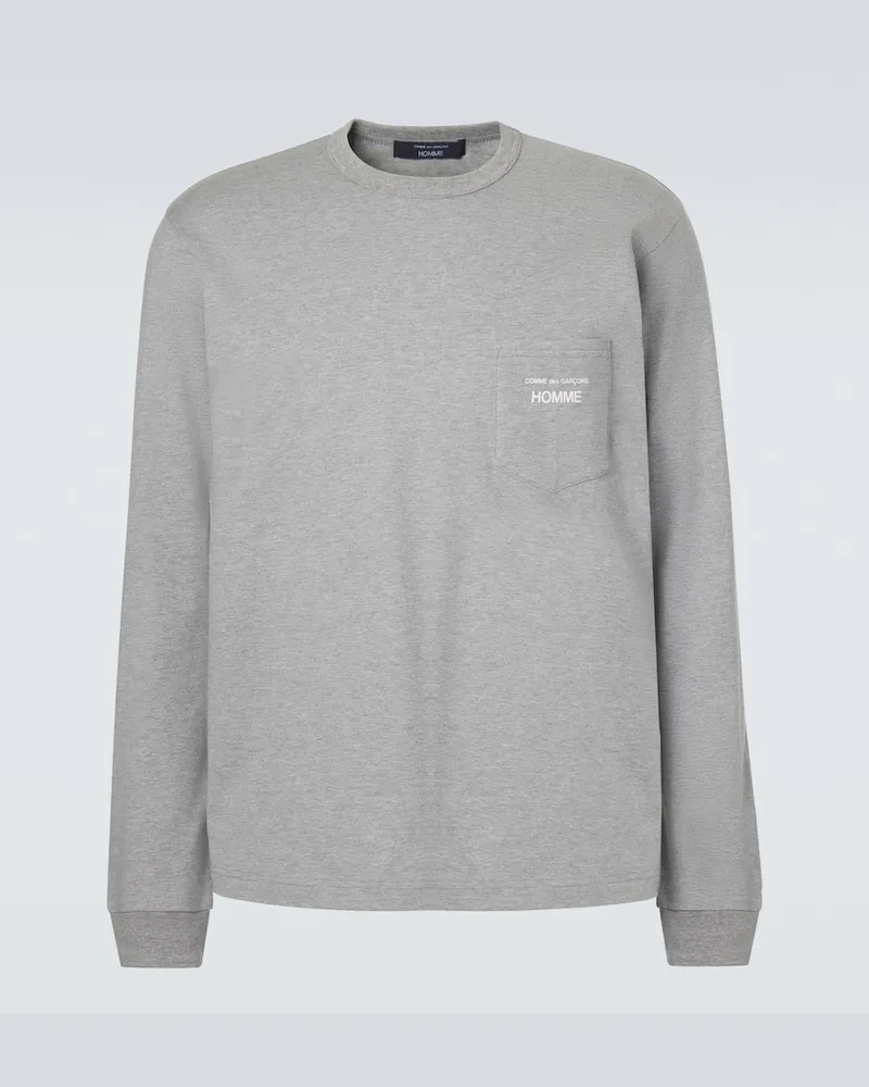 Comme des Garçons Comme des Garçons Homme Longsleeve aus Baumwoll-Jersey Grau