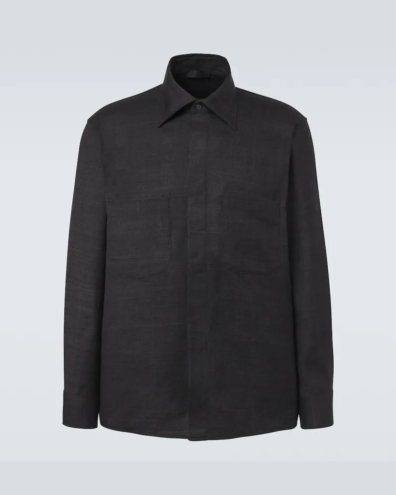 SAMAN AMEL Jacke Regis aus Seide Schwarz