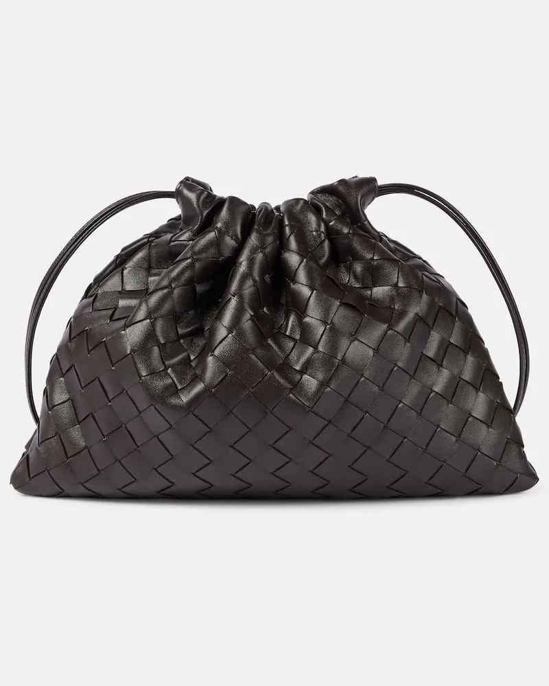 Bottega Veneta Clutch Dustbag Medium aus Leder Braun