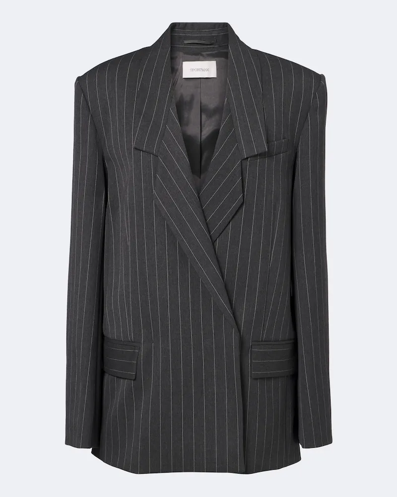 SPORTMAX Oversize Blazer aus einem Wollgemisch Grau